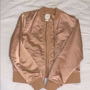 Mauve/Blush/Peach colored bomber jacket